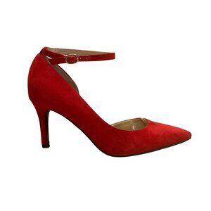 Unisa Women’s Red Ankle Strap Pointed Toe High Heel Yeona 2 Pumps Size 8M